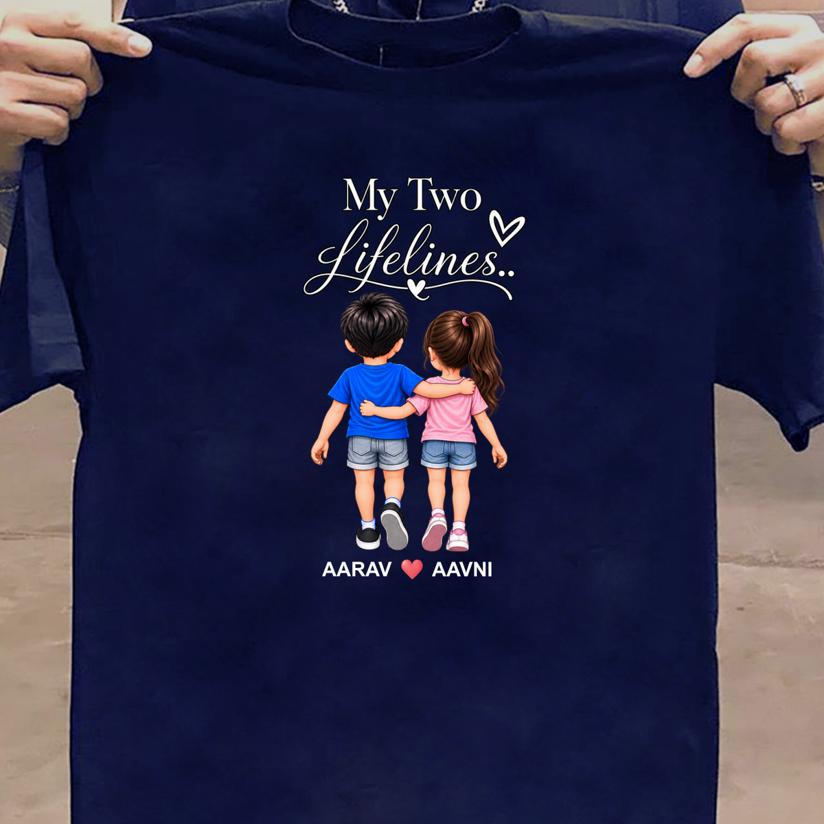 CUSTOMIZED-MY TWO LIFELINES (KIDS) CLASSIC T-SHIRT