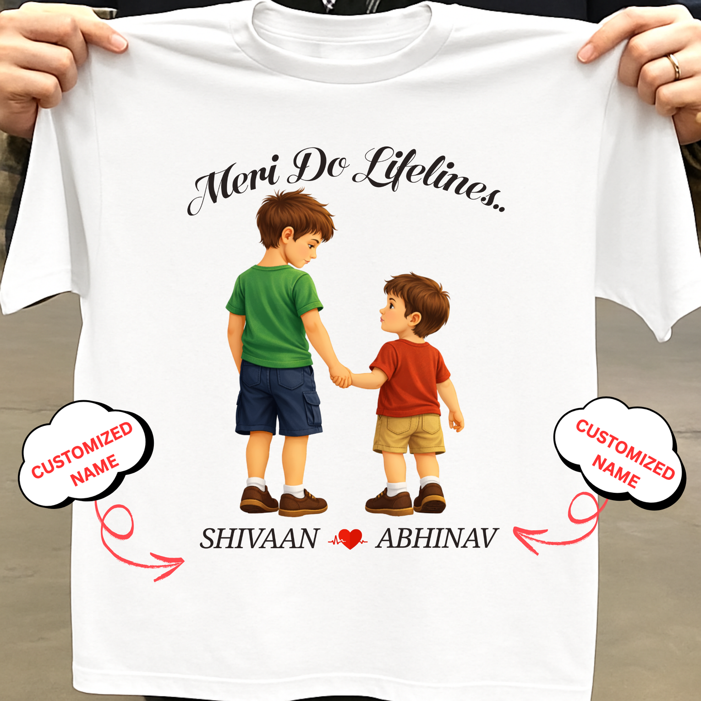CUSTOMIZED-MERI LIFELINE (TWO SONS) CLASSIC T-SHIRT
