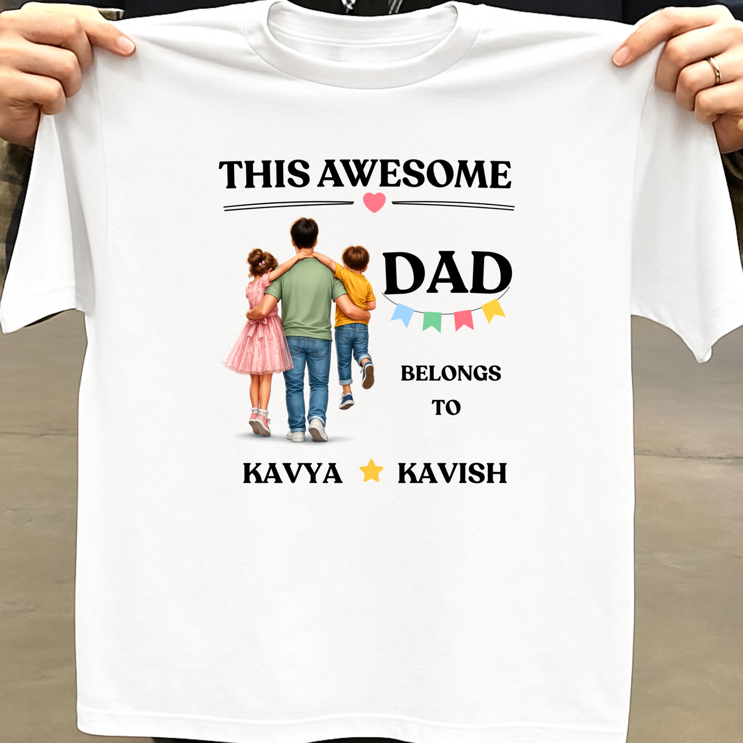 CUSTOMIZED - AWESOME DAD AND KIDS CLASSIC T-SHIRT