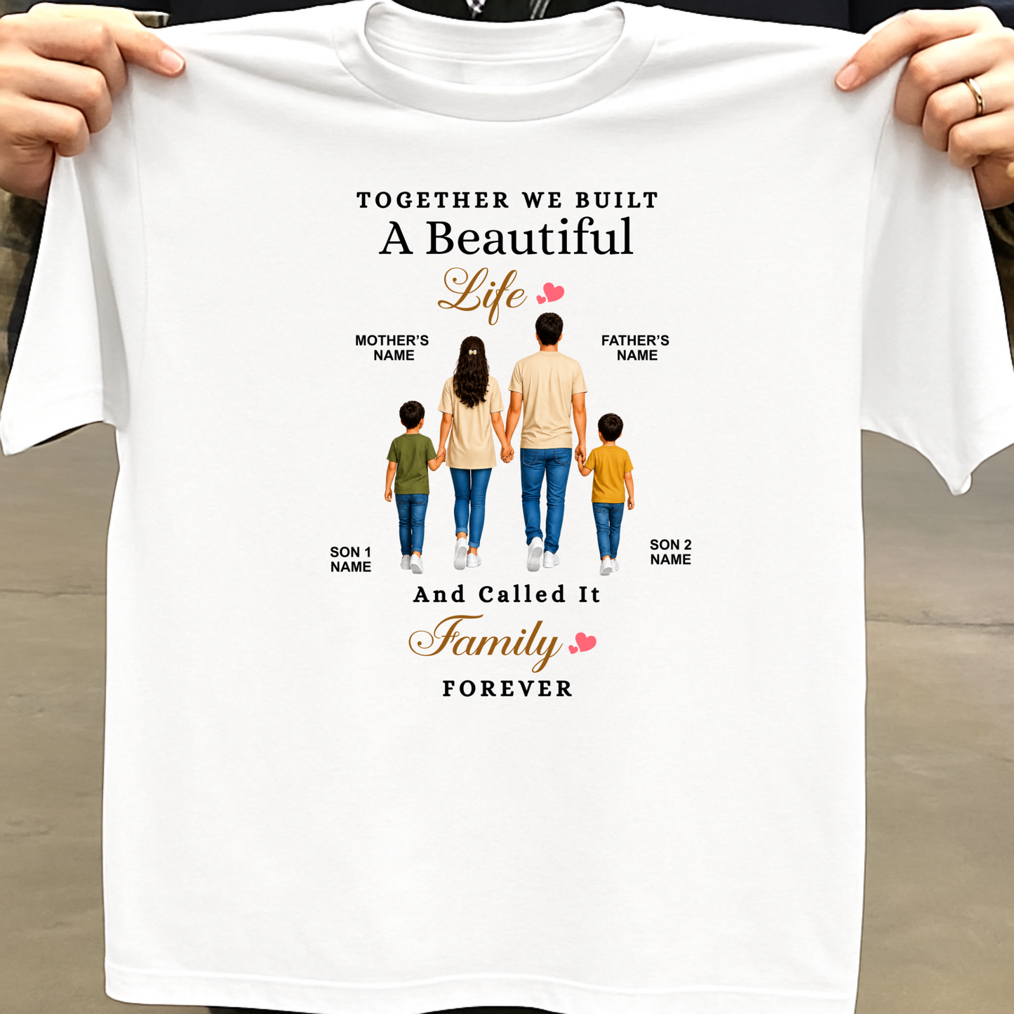 CUSTOMIZED - A BEAUTIFUL FAMILY WITH TWO SONS CLASSIC T-SHIRT