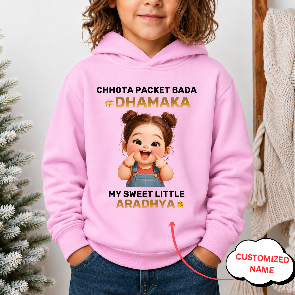 CUSTOMIZED - CHHOTA PACKET BADA DHAMAKA PREMIUM KIDS HOODIE