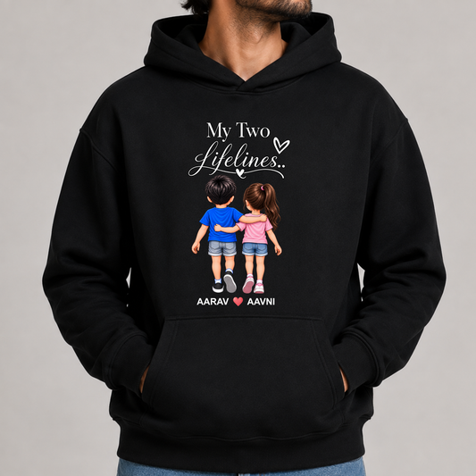 CUSTOMIZED-MY TWO LIFELINES (KIDS) PREMIUM HOODIE