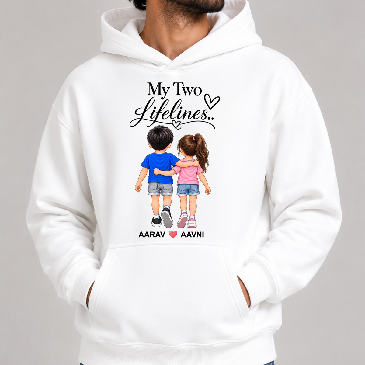 CUSTOMIZED-MY TWO LIFELINES (KIDS) PREMIUM HOODIE