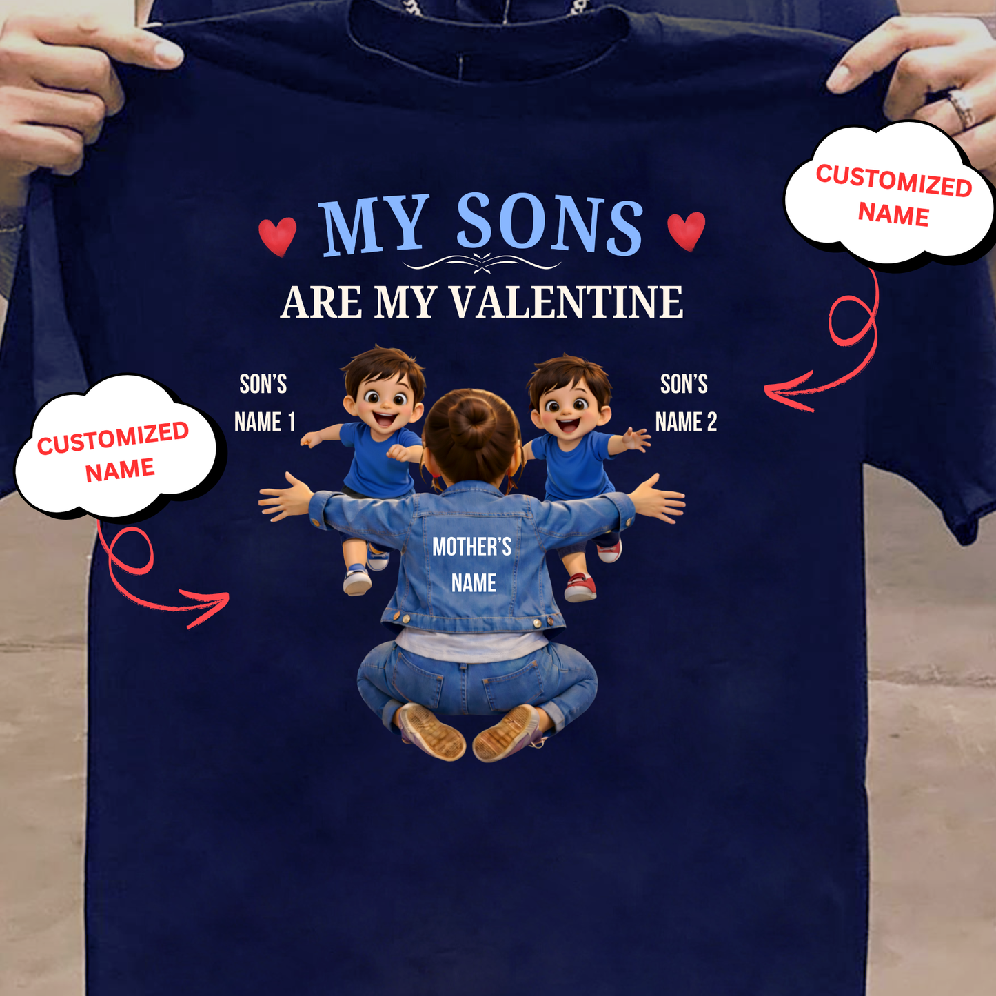 CUSTOMIZED-MY SON IS MY VALENTINE (MOTHER & SON) CLASSIC T-SHIRT