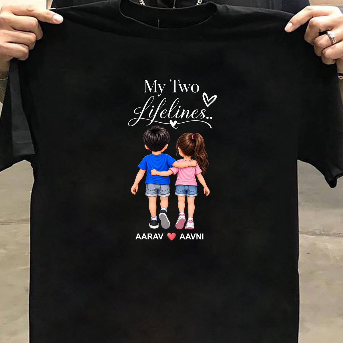CUSTOMIZED-MY TWO LIFELINES (KIDS) CLASSIC T-SHIRT
