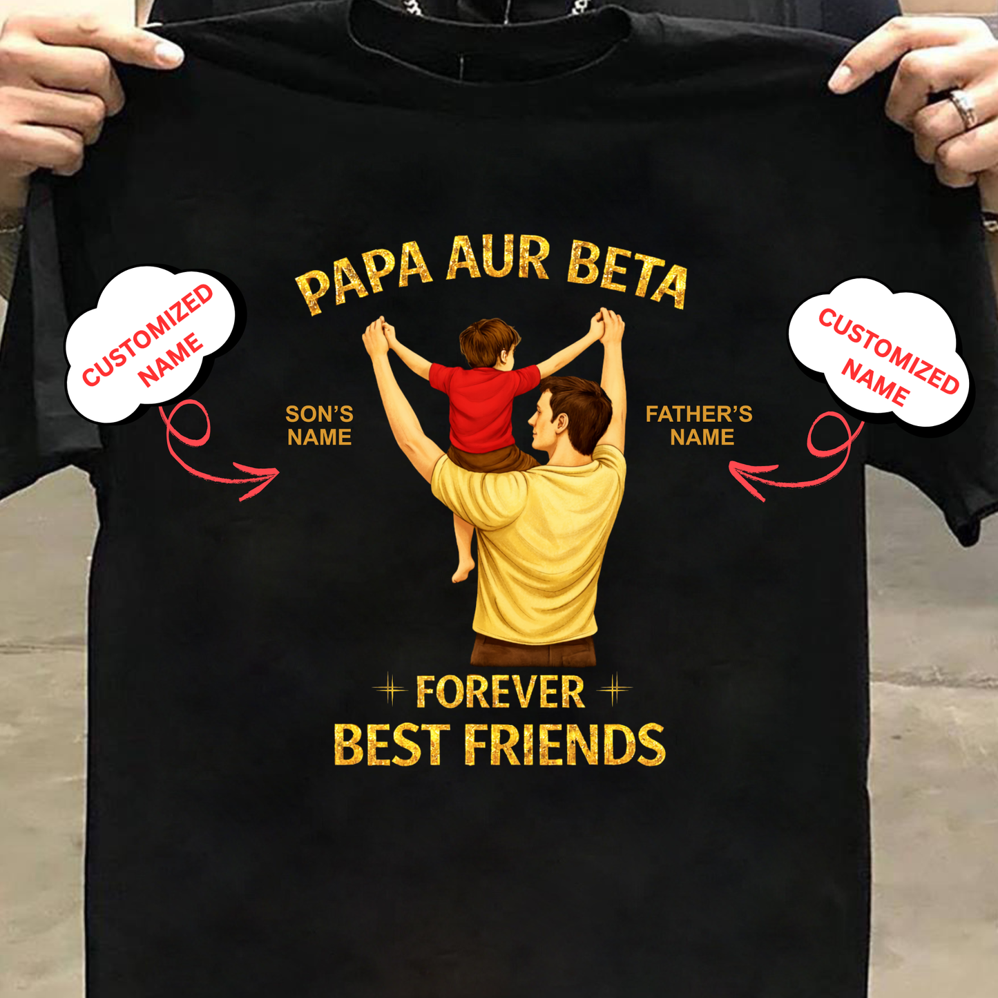 CUSTOMIZED-BEST FRIENDS FOREVER (DAD & SON) CLASSIC T-SHIRT