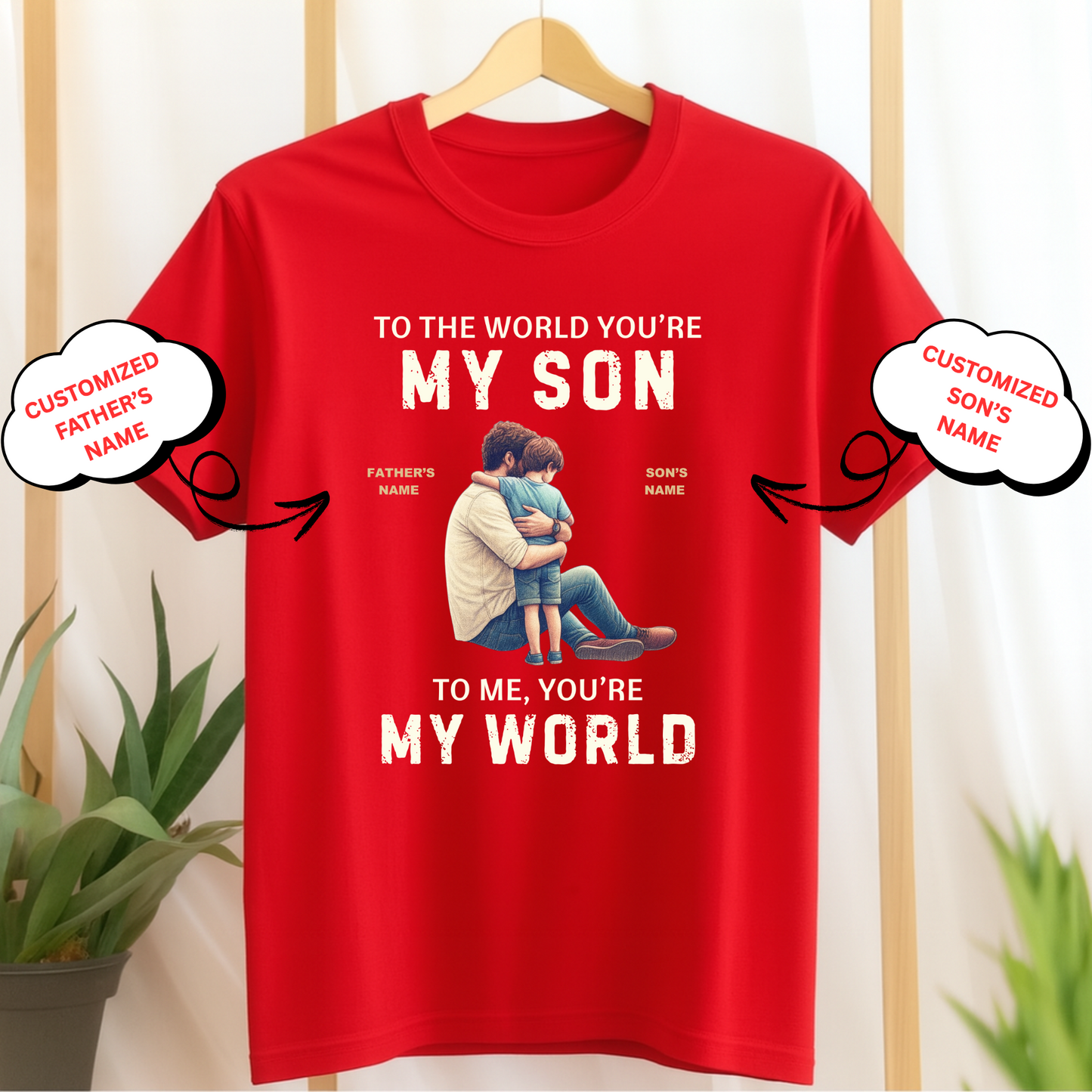 CUSTOMIZED-MY SON MY WORLD (FATHER) CLASSIC T-SHIRT