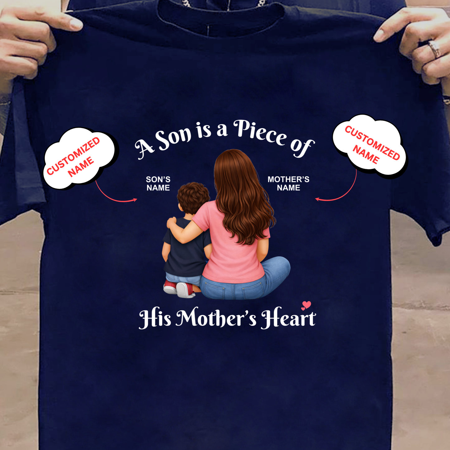 CUSTOMIZED- PIECE OF HEART (MOTHER & SON) CLASSIC T-SHIRT