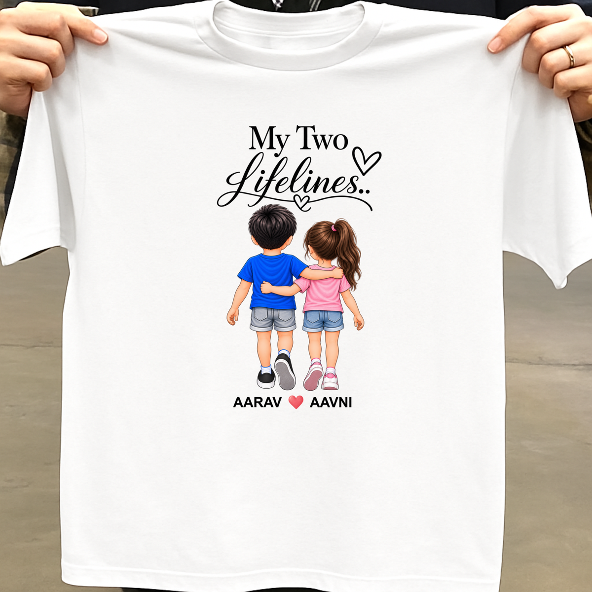 CUSTOMIZED-MY TWO LIFELINES (KIDS) CLASSIC T-SHIRT