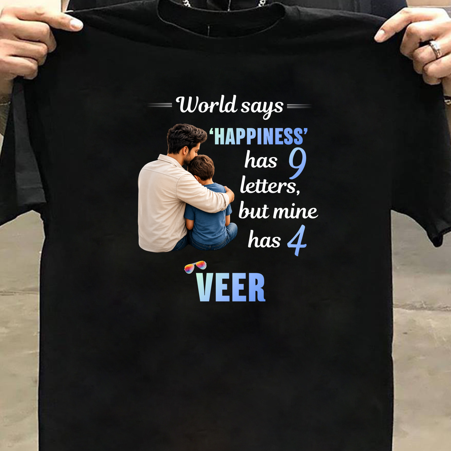 CUSTOMIZED - MY HAPPINESS DAD SON  CLASSIC T-SHIRT