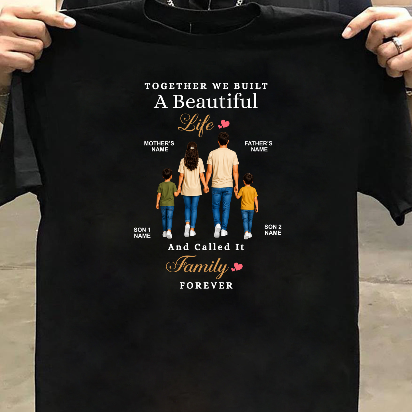 CUSTOMIZED - A BEAUTIFUL FAMILY WITH TWO SONS CLASSIC T-SHIRT