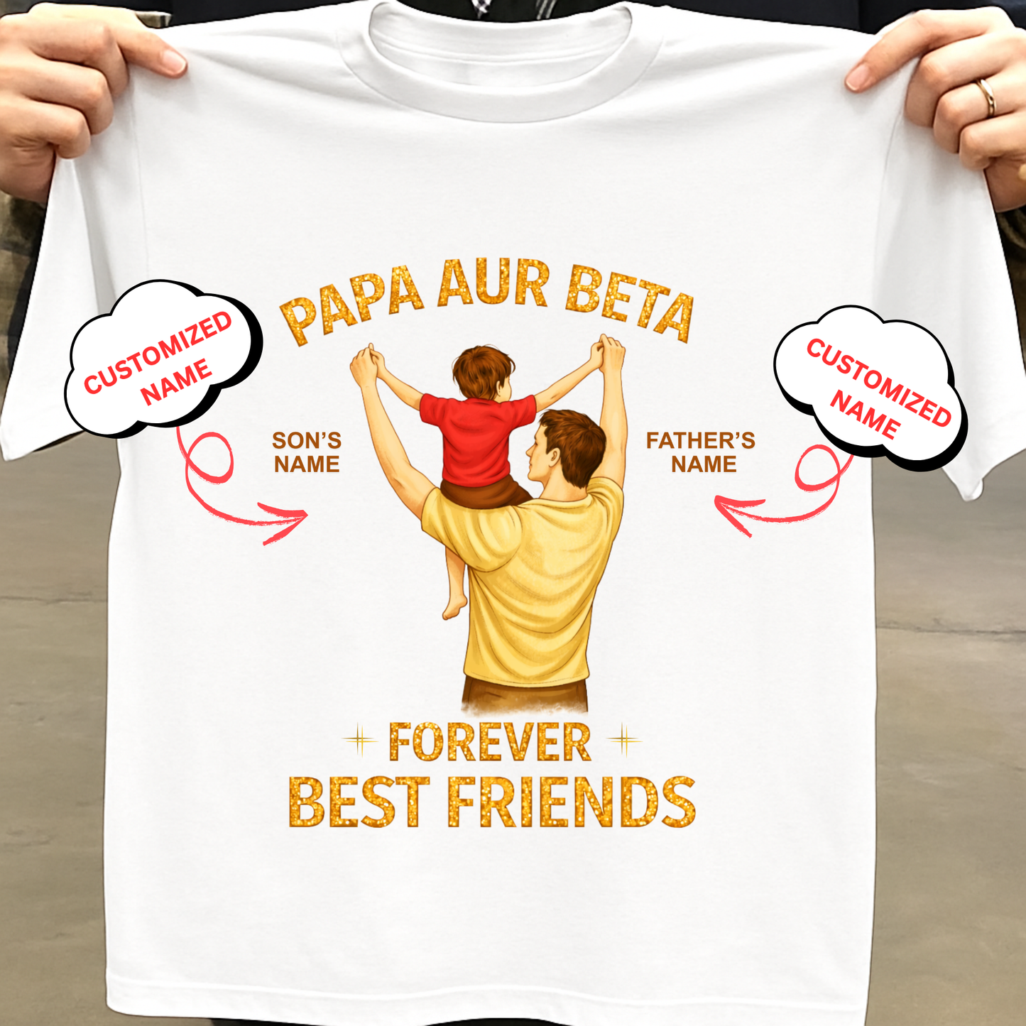 CUSTOMIZED-BEST FRIENDS FOREVER (DAD & SON) CLASSIC T-SHIRT