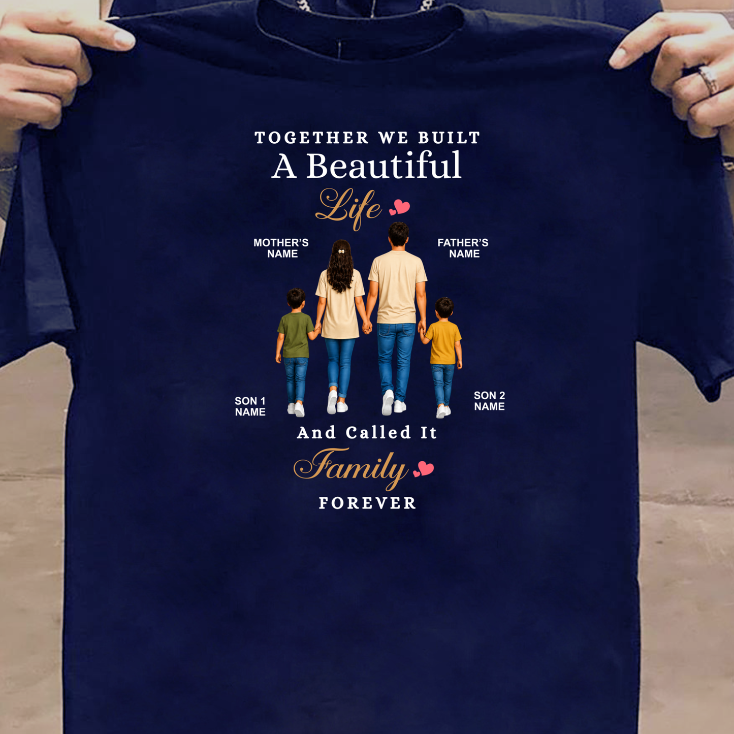CUSTOMIZED - A BEAUTIFUL FAMILY WITH TWO SONS CLASSIC T-SHIRT