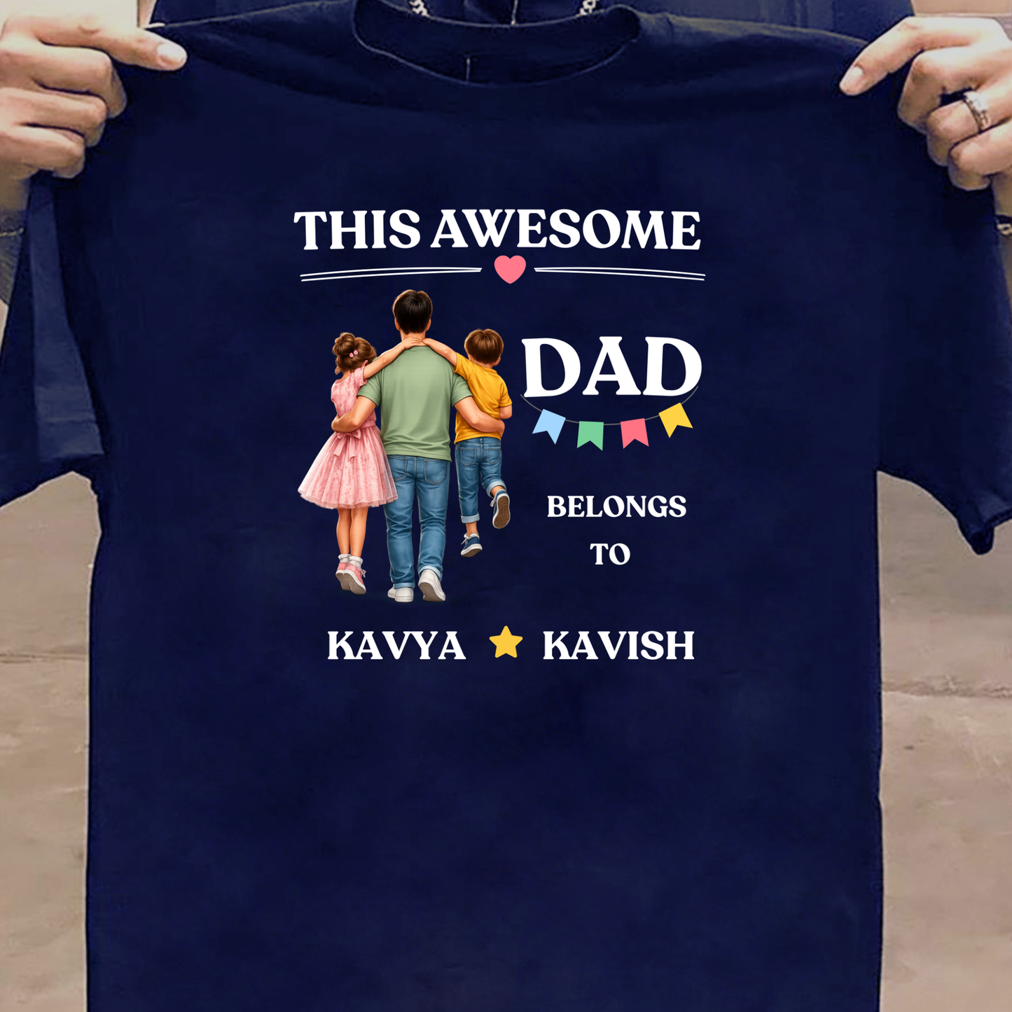 CUSTOMIZED - AWESOME DAD AND KIDS CLASSIC T-SHIRT