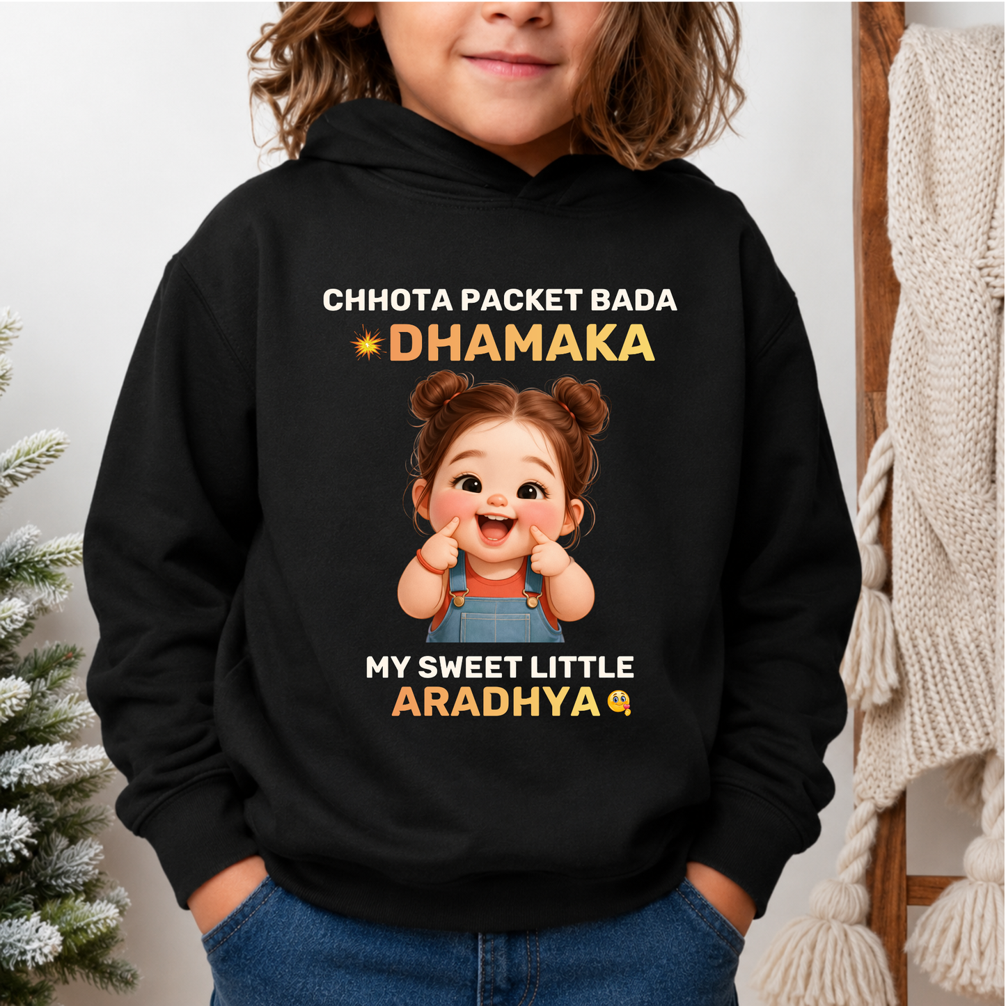 CUSTOMIZED - CHHOTA PACKET BADA DHAMAKA PREMIUM KIDS HOODIE