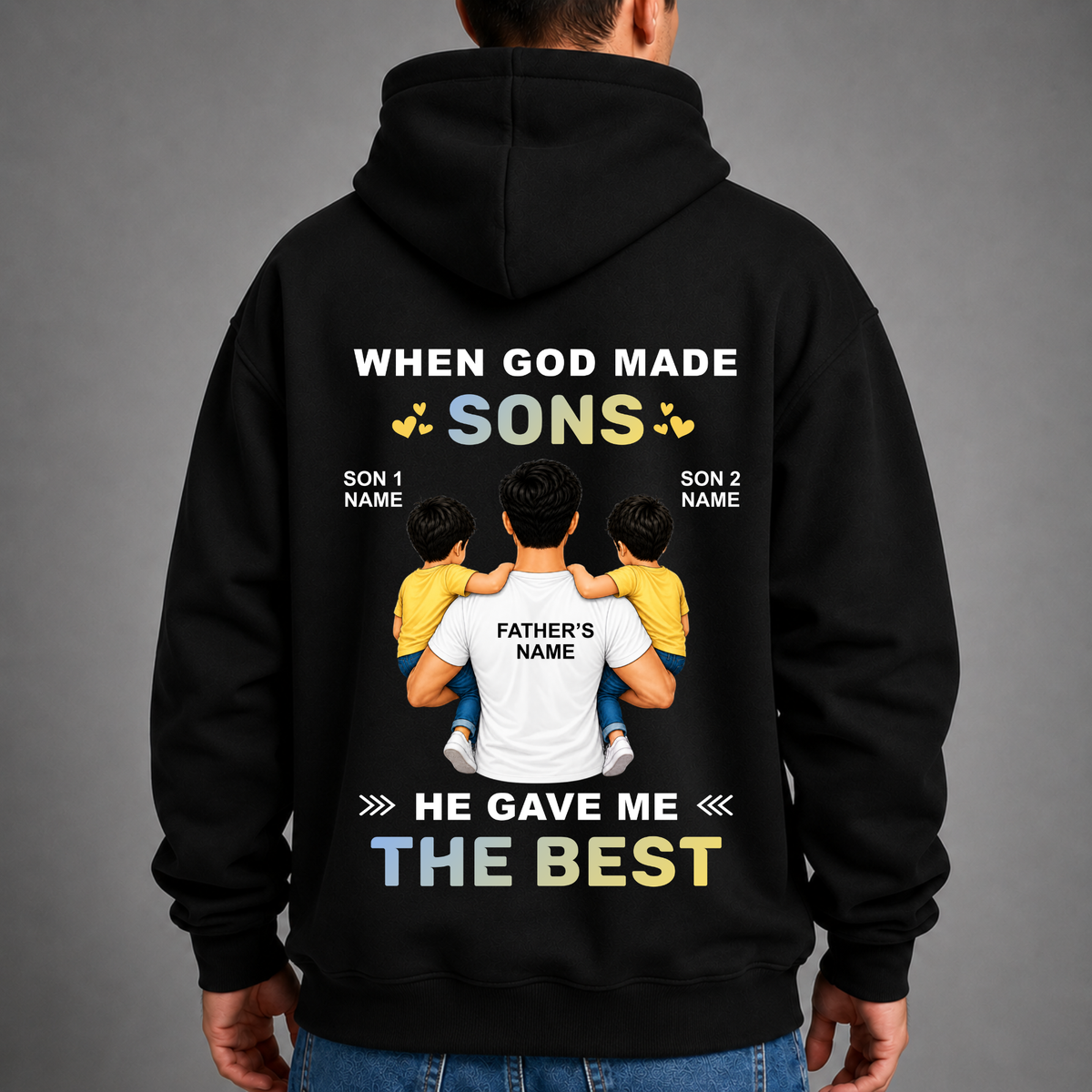 CUSTOMIZED - THE BEST TWO SONS PREMIUM HOODIE (B)