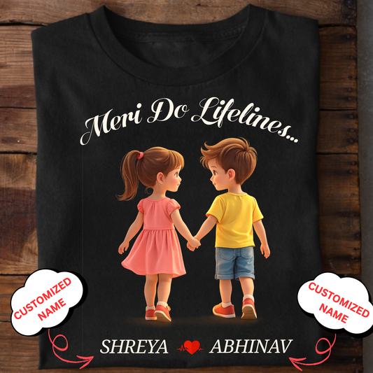 CUSTOMIZED-MERI LIFELINE (SON AND DAUGHTER) CLASSIC T-SHIRT