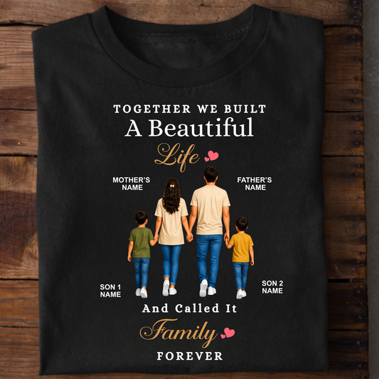 CUSTOMIZED - A BEAUTIFUL FAMILY WITH TWO SONS CLASSIC T-SHIRT