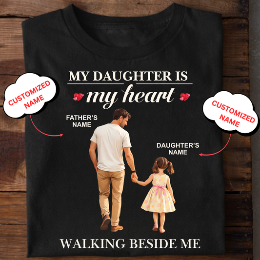 CUSTOMIZED- WALKING BESIDE ME (DAD & DAUGHTER) CLASSIC T-SHIRT