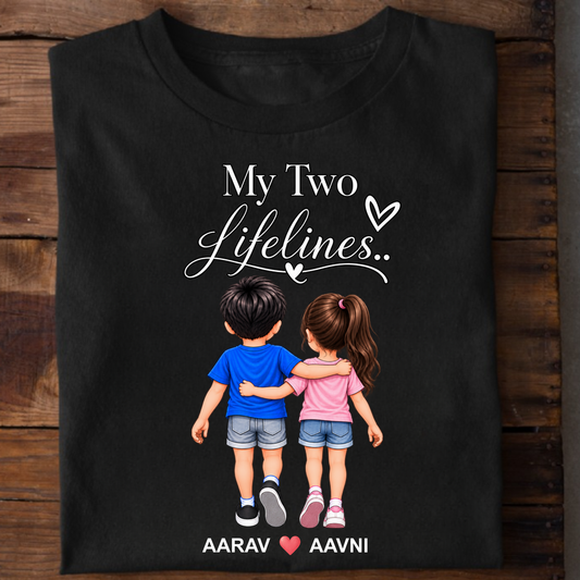 CUSTOMIZED-MY TWO LIFELINES (KIDS) CLASSIC T-SHIRT