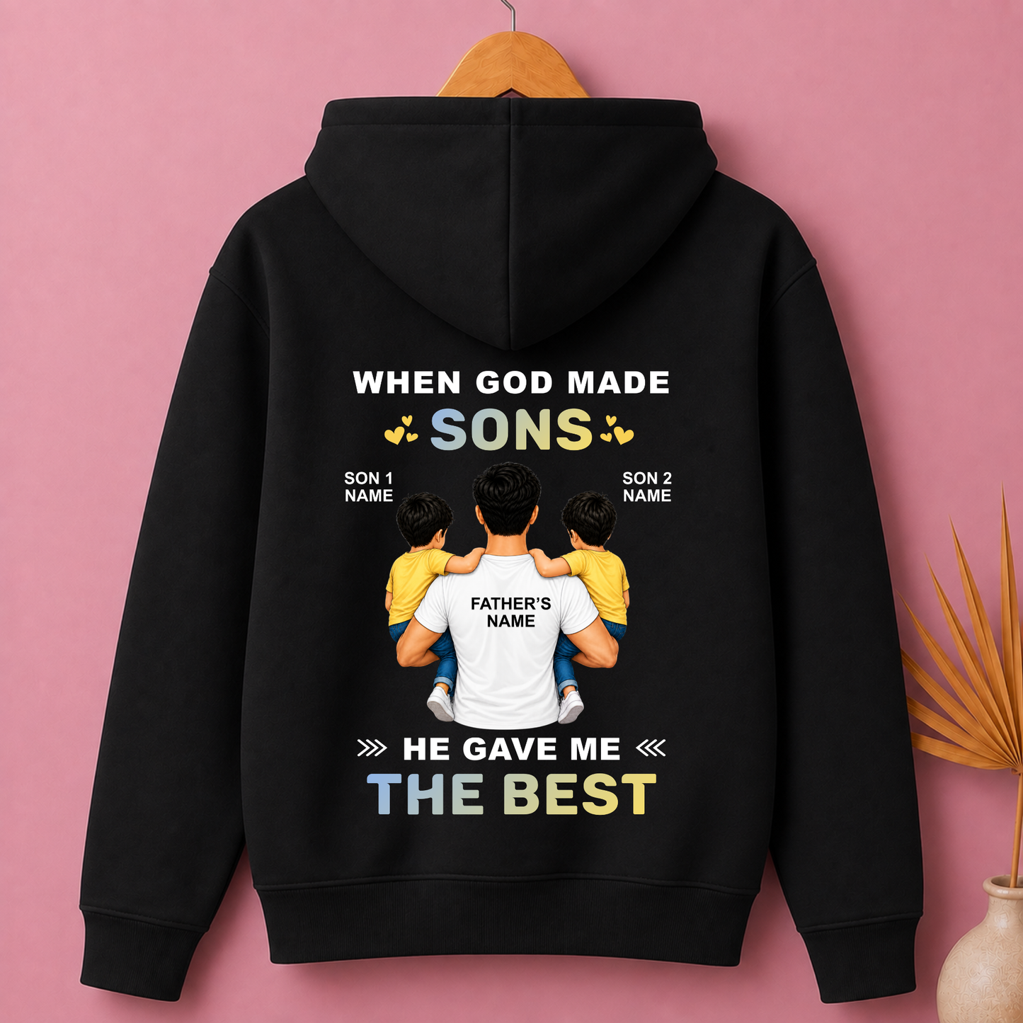 CUSTOMIZED - THE BEST TWO SONS PREMIUM HOODIE (B)