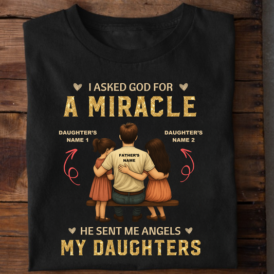CUSTOMIZATION - FATHER & ANGEL DAUGHTERS MIRACLE PREMIUM T-SHIRT