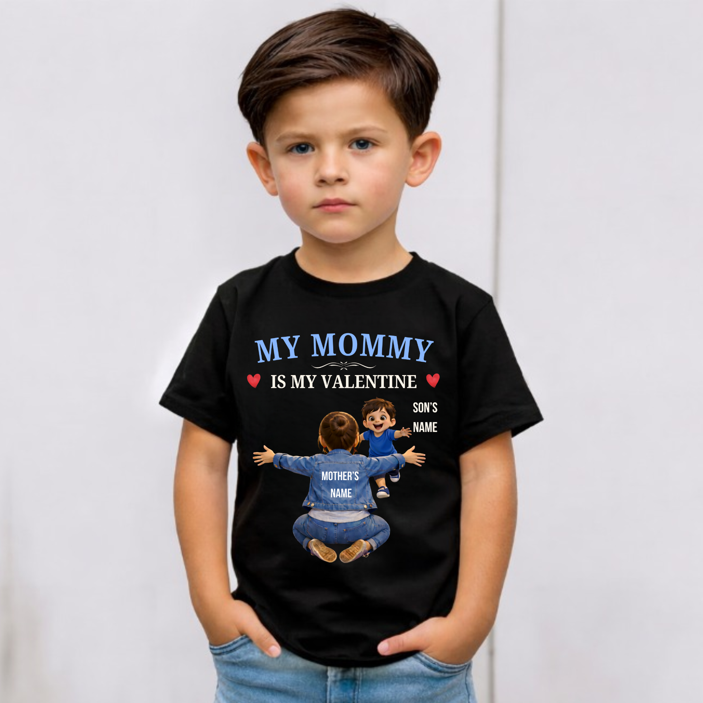 CUSTOMIZED-MY MOMMY ARE MY VALENTINE (MOTHER & SON) CLASSIC T-SHIRT