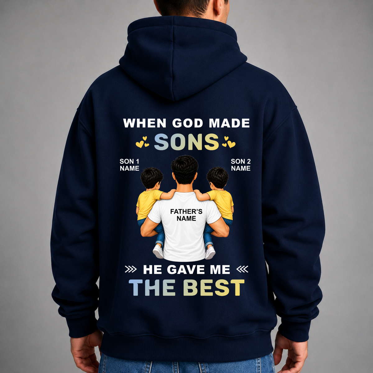 CUSTOMIZED - THE BEST TWO SONS PREMIUM HOODIE (B)