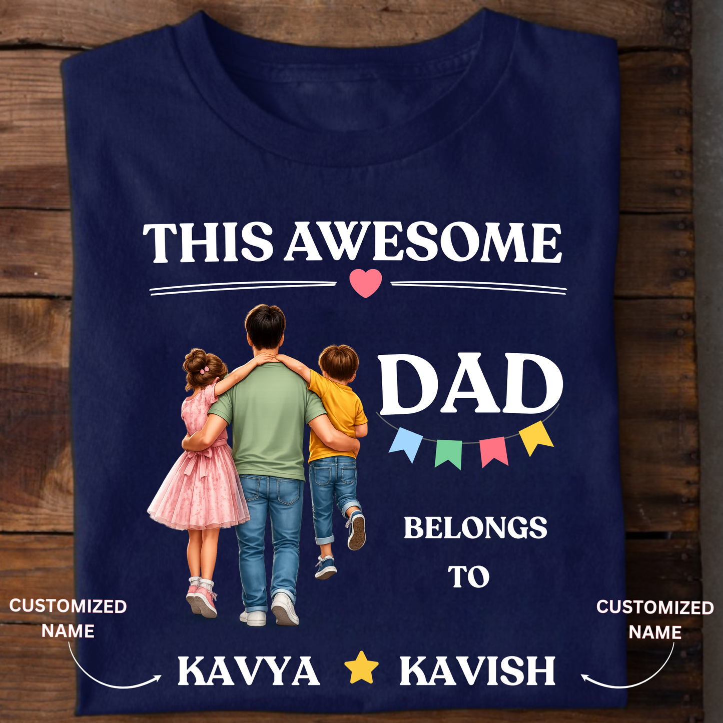 CUSTOMIZED - AWESOME DAD AND KIDS CLASSIC T-SHIRT