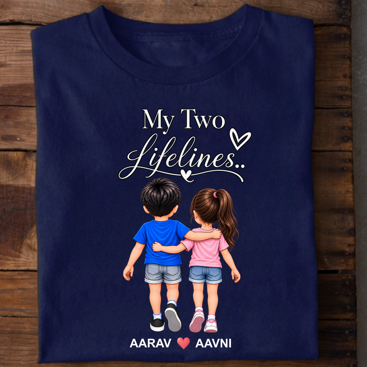 CUSTOMIZED-MY TWO LIFELINES (KIDS) CLASSIC T-SHIRT