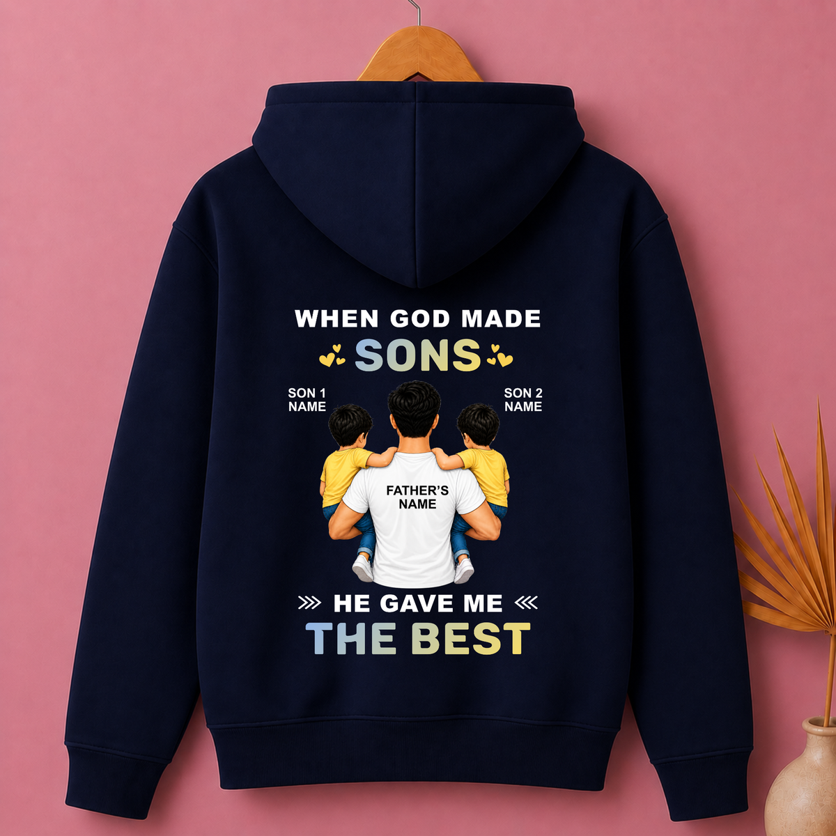 CUSTOMIZED - THE BEST TWO SONS PREMIUM HOODIE (B)