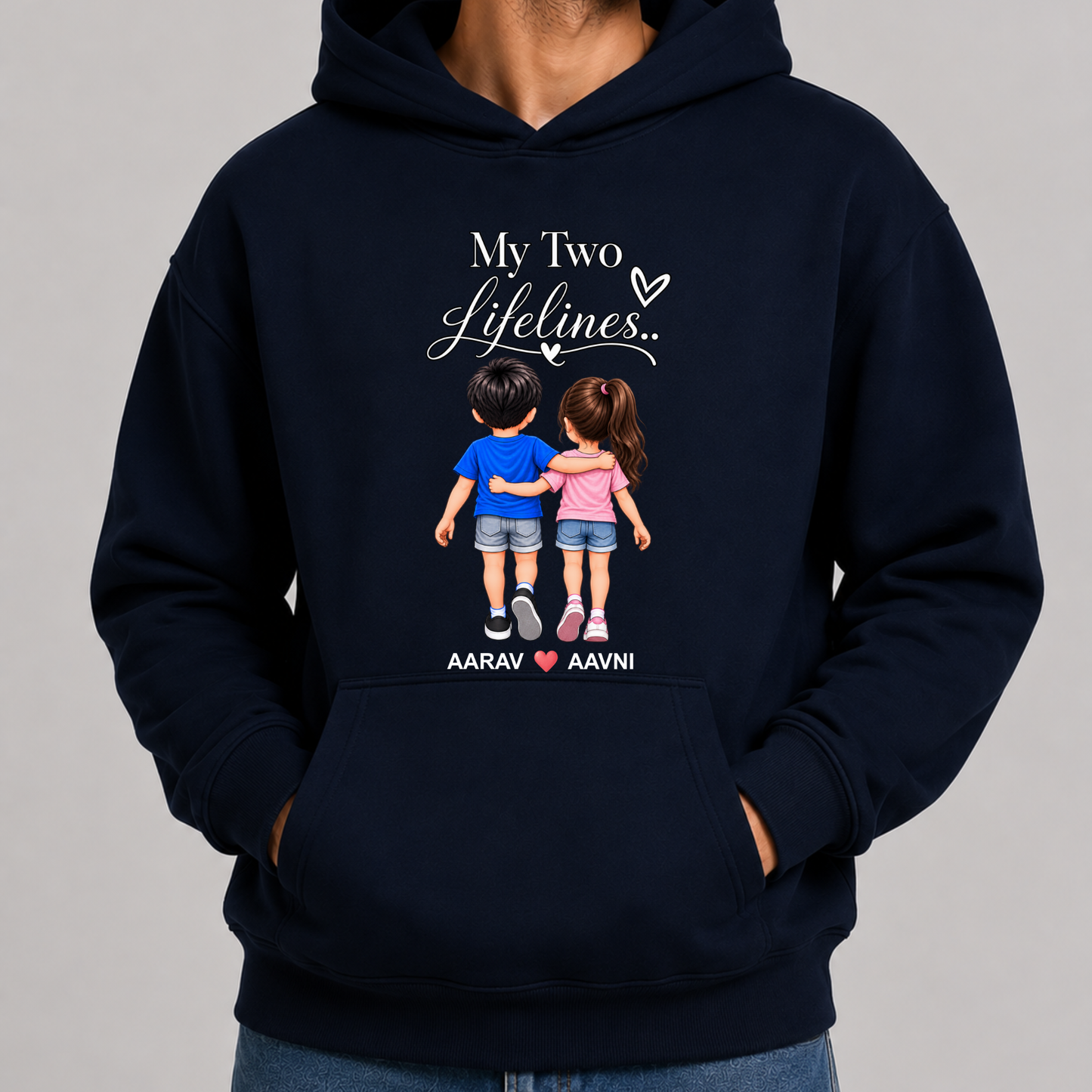 CUSTOMIZED-MY TWO LIFELINES (KIDS) PREMIUM HOODIE