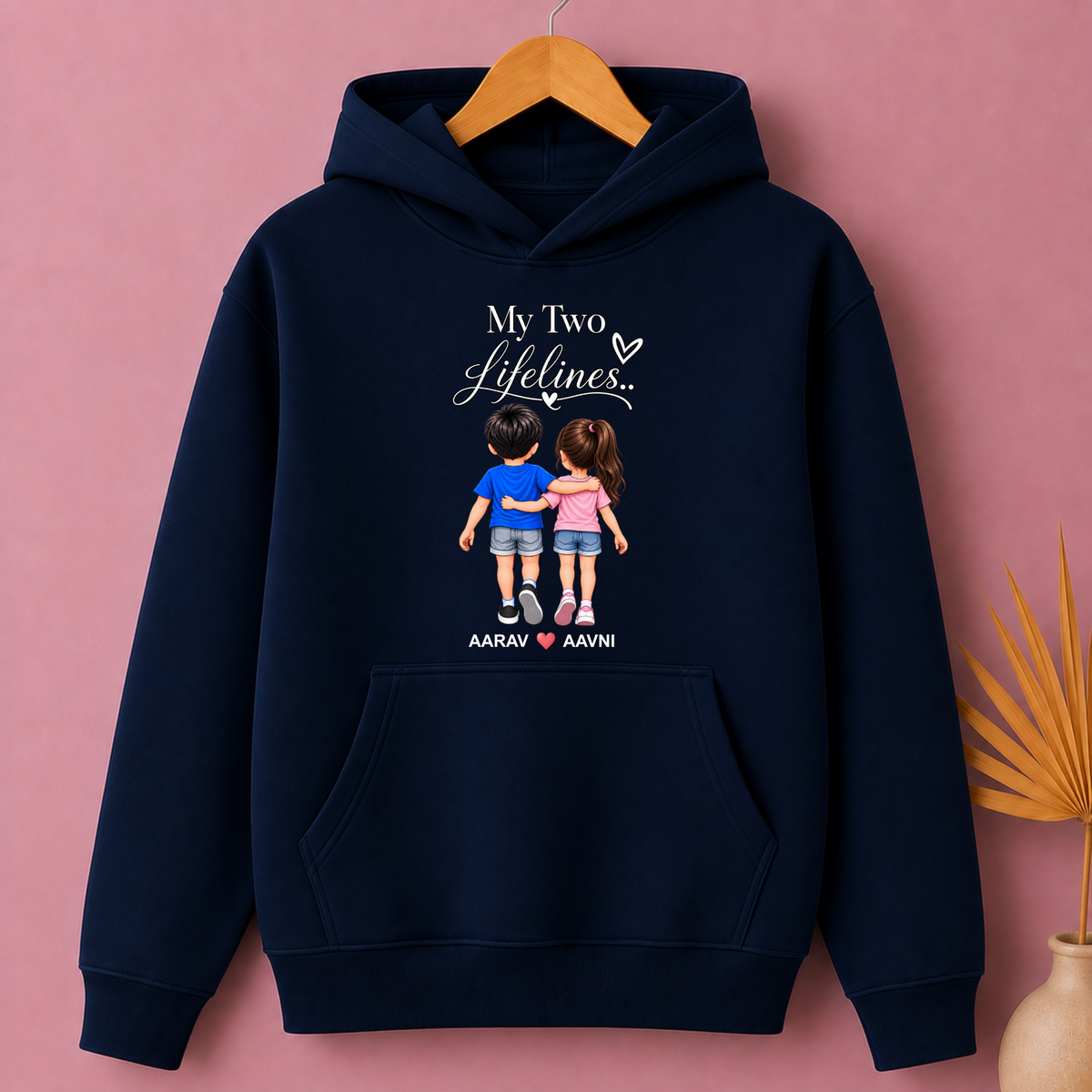 CUSTOMIZED-MY TWO LIFELINES (KIDS) PREMIUM HOODIE