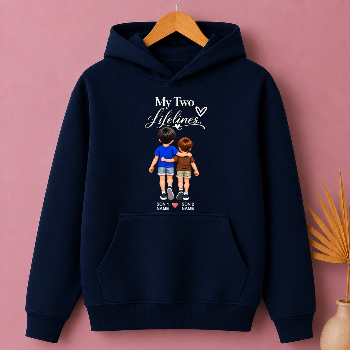 CUSTOMIZED-MY TWO LIFELINES (TWO SONS) PREMIUM HOODIE