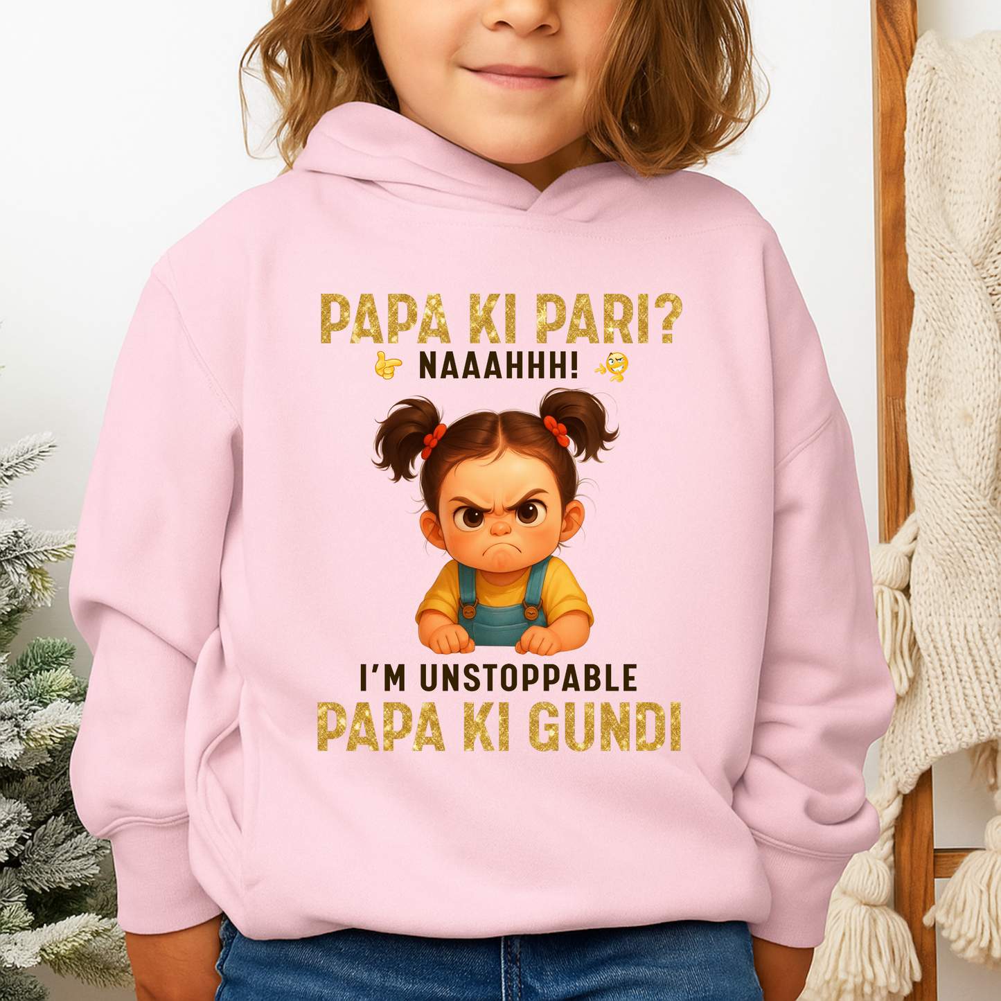 PAPA KI PARI, PAPA KI GUNDI PREMIUM KIDS HOODIE