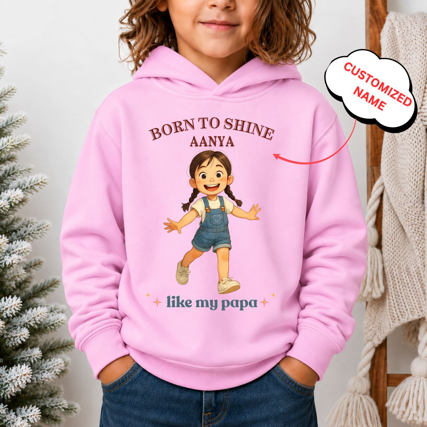 CUSTOMIZED - BORN TO SHINE PREMIUM KIDS HOODIE
