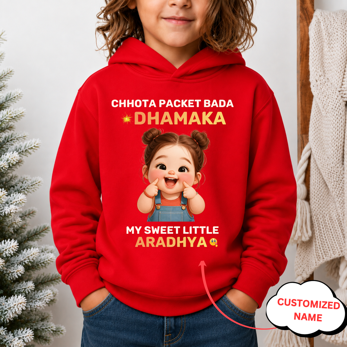 CUSTOMIZED - CHHOTA PACKET BADA DHAMAKA PREMIUM KIDS HOODIE