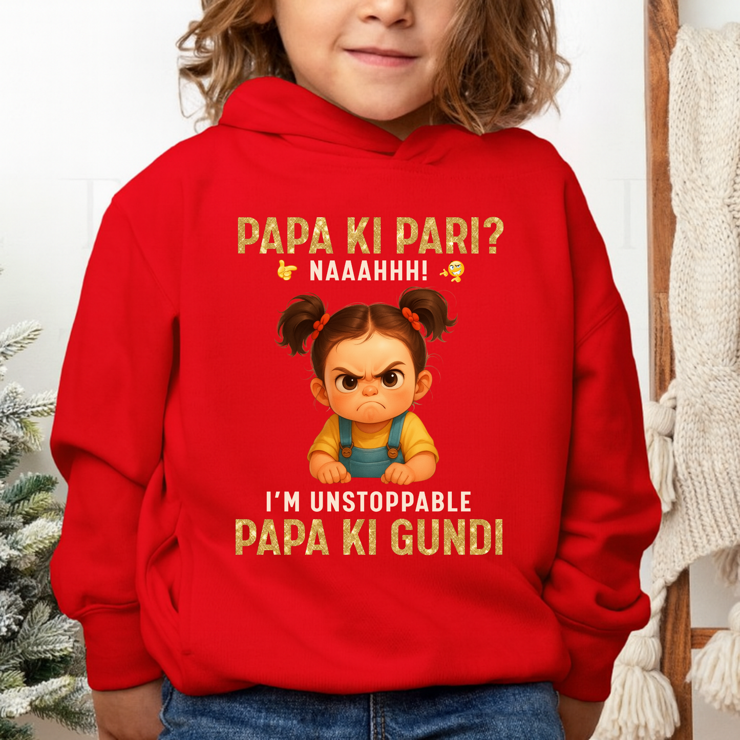 PAPA KI PARI, PAPA KI GUNDI PREMIUM KIDS HOODIE