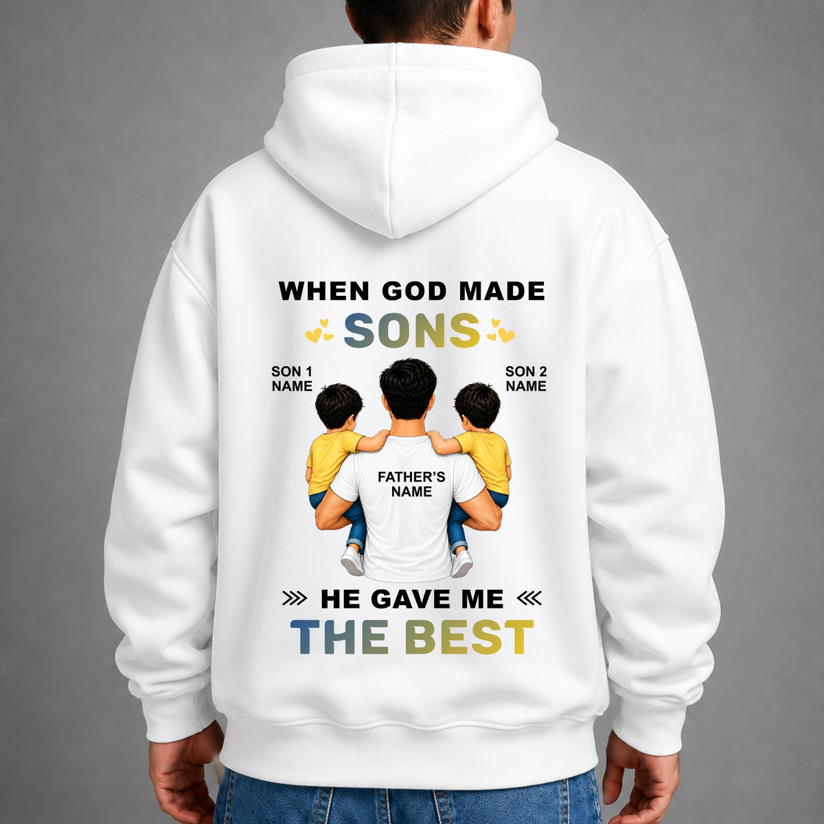 CUSTOMIZED - THE BEST TWO SONS PREMIUM HOODIE (B)