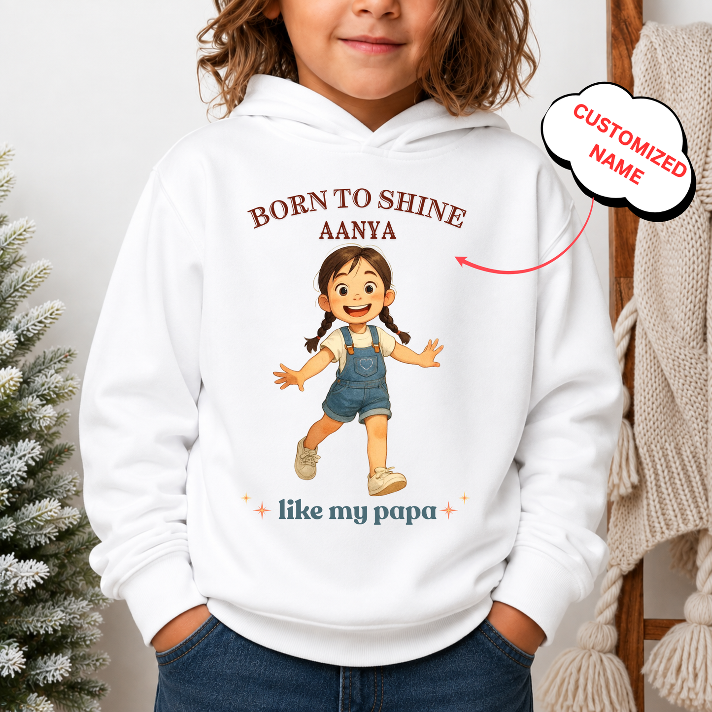 CUSTOMIZED - BORN TO SHINE PREMIUM KIDS HOODIE