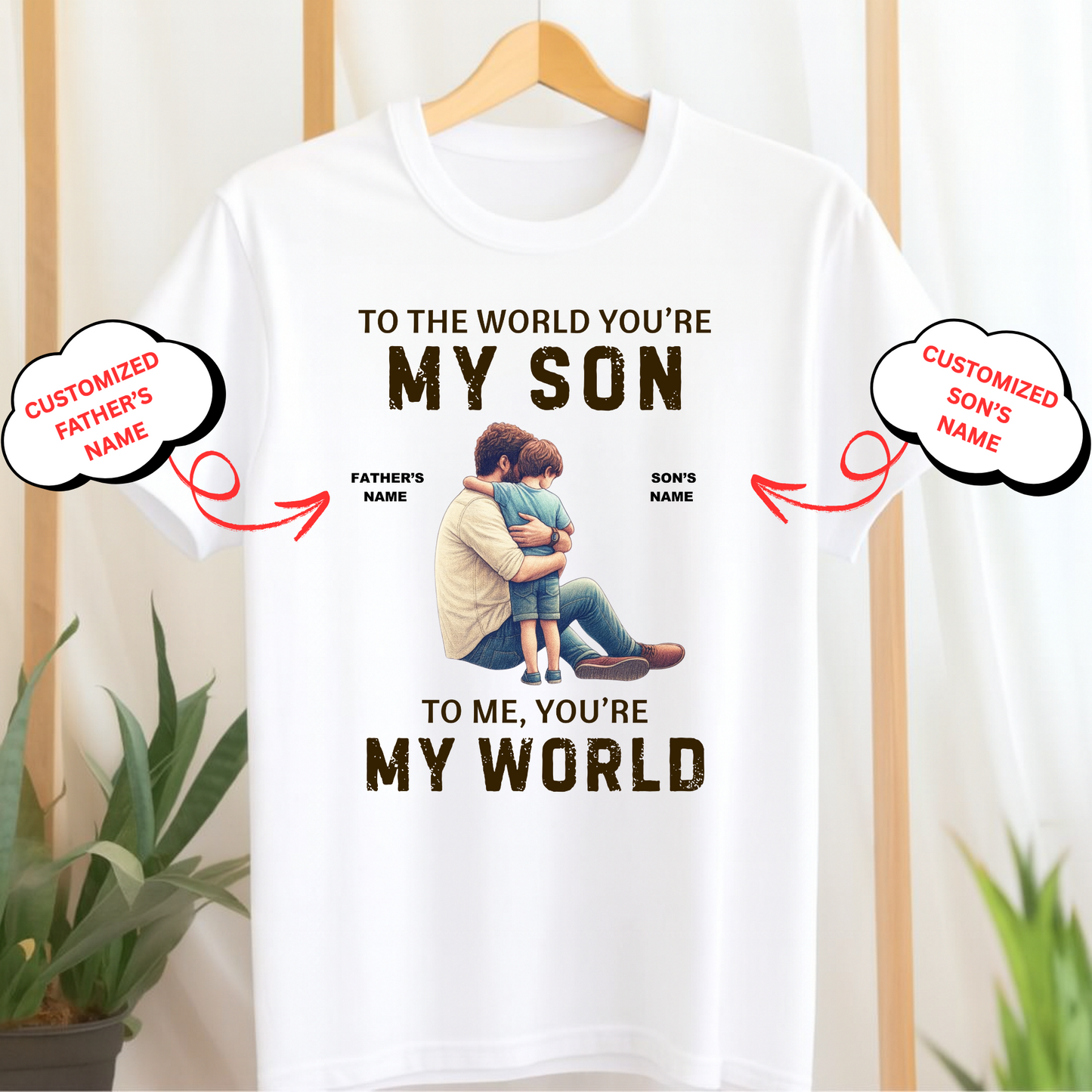 CUSTOMIZED-MY SON MY WORLD (FATHER) CLASSIC T-SHIRT