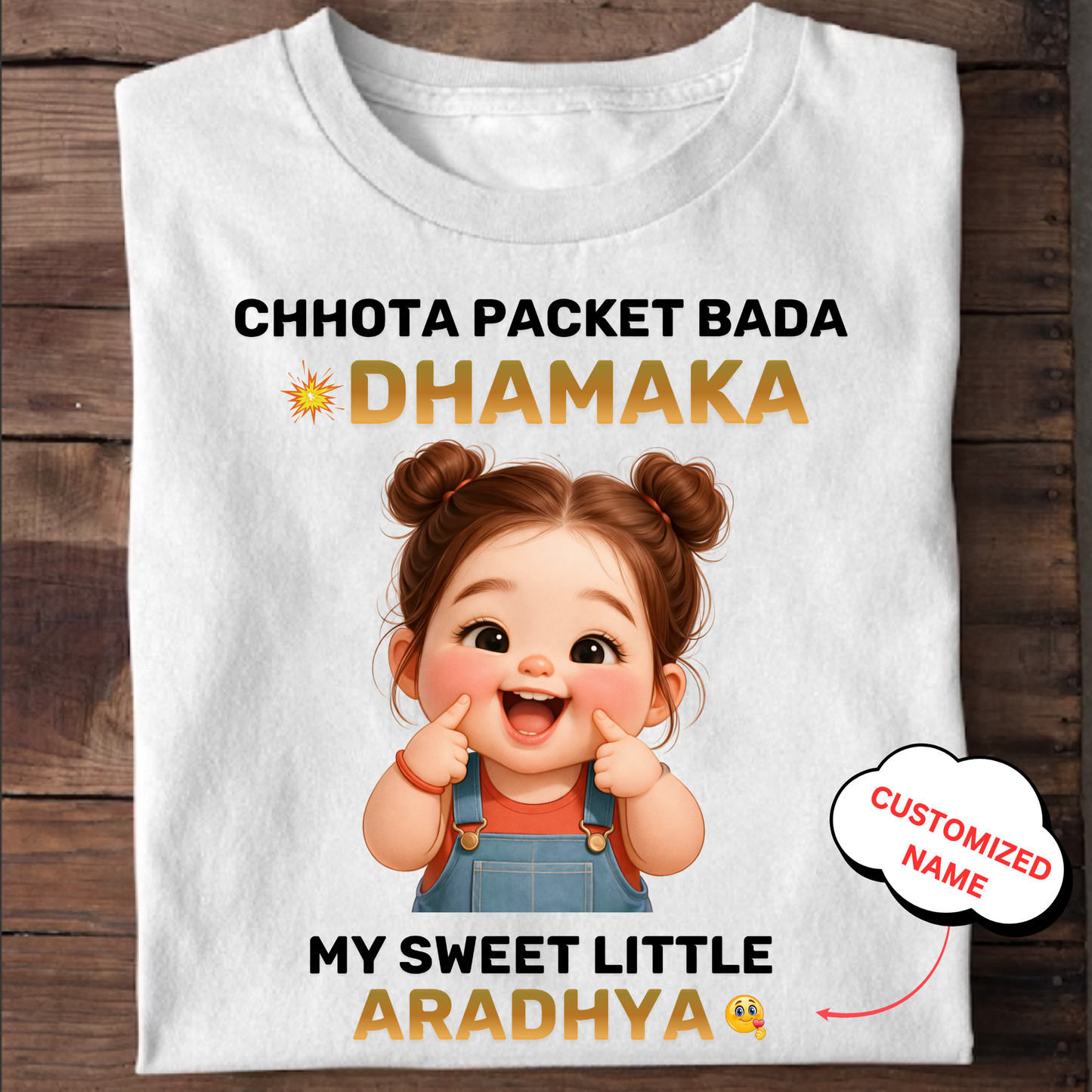 CUSTOMIZED- CHHOTA PACKET BADA DHAMAKA KIDS & ADULT CLASSIC T-SHIRT