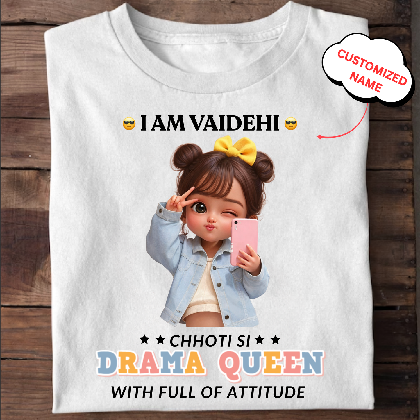 CUSTOMIZED- DRAMA QUEEN KIDS & ADULT CLASSIC T-SHIRT