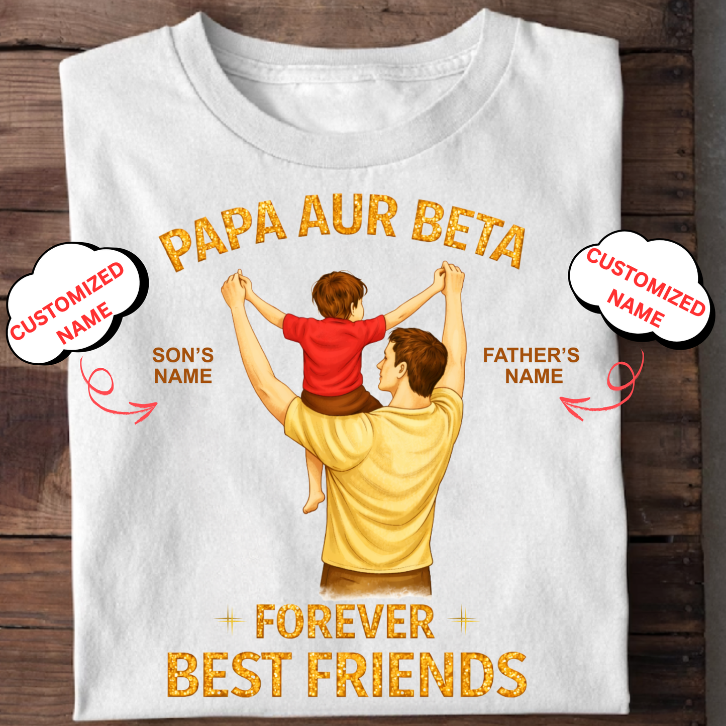 CUSTOMIZED-BEST FRIENDS FOREVER (DAD & SON) CLASSIC T-SHIRT