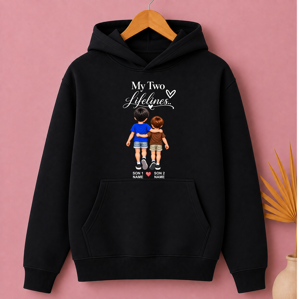 CUSTOMIZED-MY TWO LIFELINES (TWO SONS) PREMIUM HOODIE
