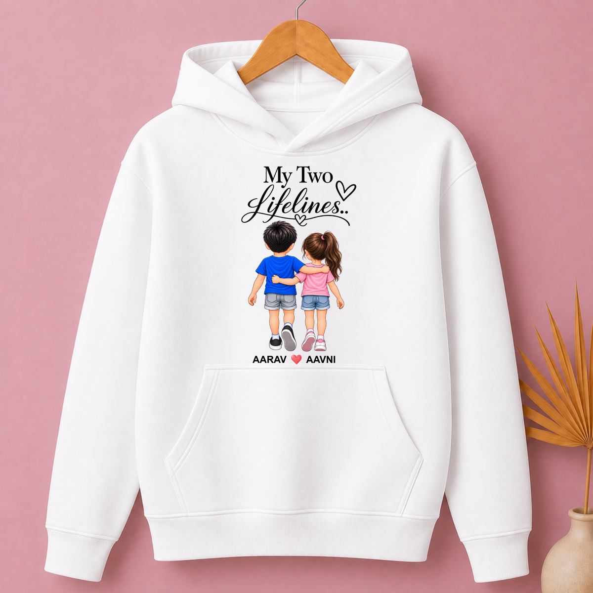 CUSTOMIZED-MY TWO LIFELINES (KIDS) PREMIUM HOODIE
